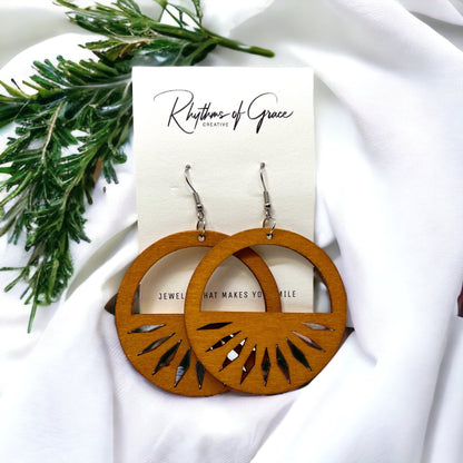 Sunrise Vibes: Wooden Boho Earrings for Effortless Style! - Rhythms of Grace Creative