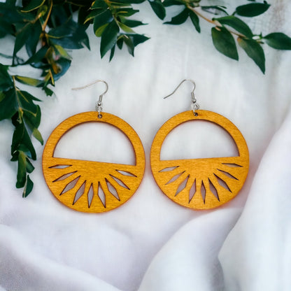 Sunrise Vibes: Wooden Boho Earrings for Effortless Style! - Rhythms of Grace Creative