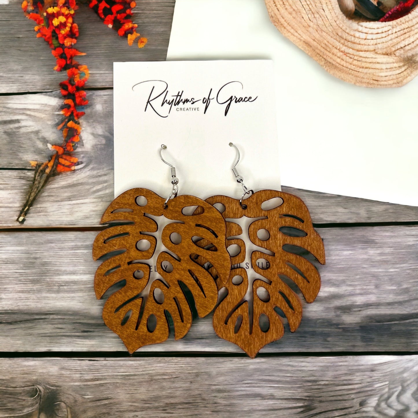 Embrace Your Inner Boho Queen with Our Wooden Leaf Earrings! 🌿 - Rhythms of Grace Creative