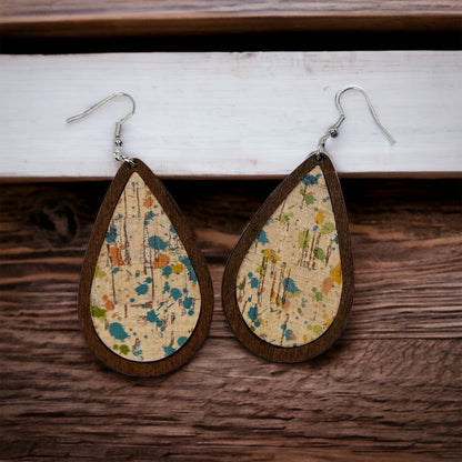 Multicolored Boho Style Earrings - Boho Chic, Handmade Earrings, Boho Chic, Western Earrings, Brown Earrings, Wooden Earrings, Bohemian Style - Rhythms of Grace Creative