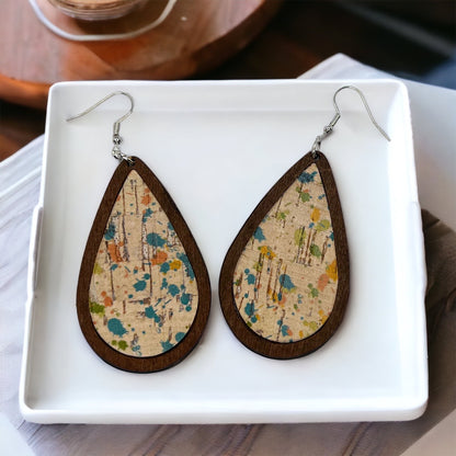 Multicolored Boho Style Earrings - Boho Chic, Handmade Earrings, Boho Chic, Western Earrings, Brown Earrings, Wooden Earrings, Bohemian Style - Rhythms of Grace Creative