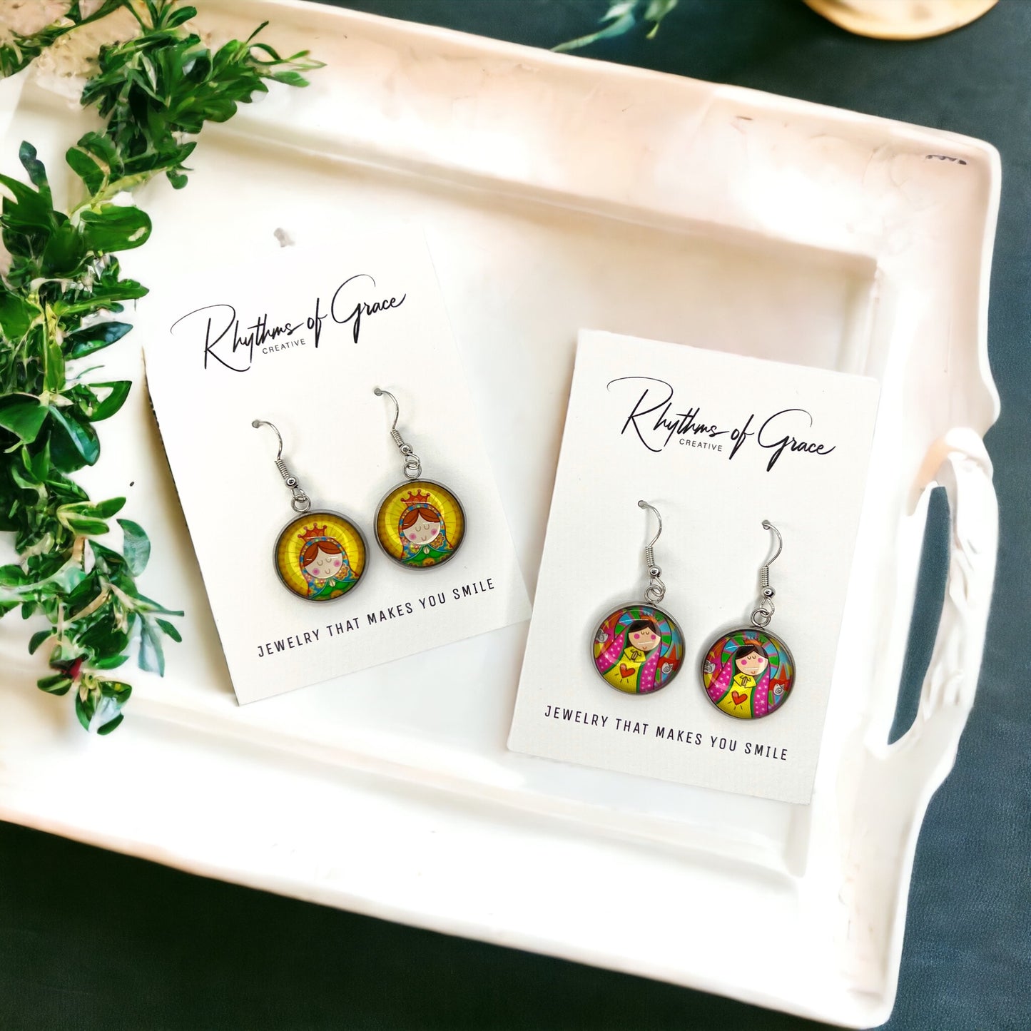 Blessed Mother Earrings - A Divine Touch to Your Style! ✨ - Rhythms of Grace Creative