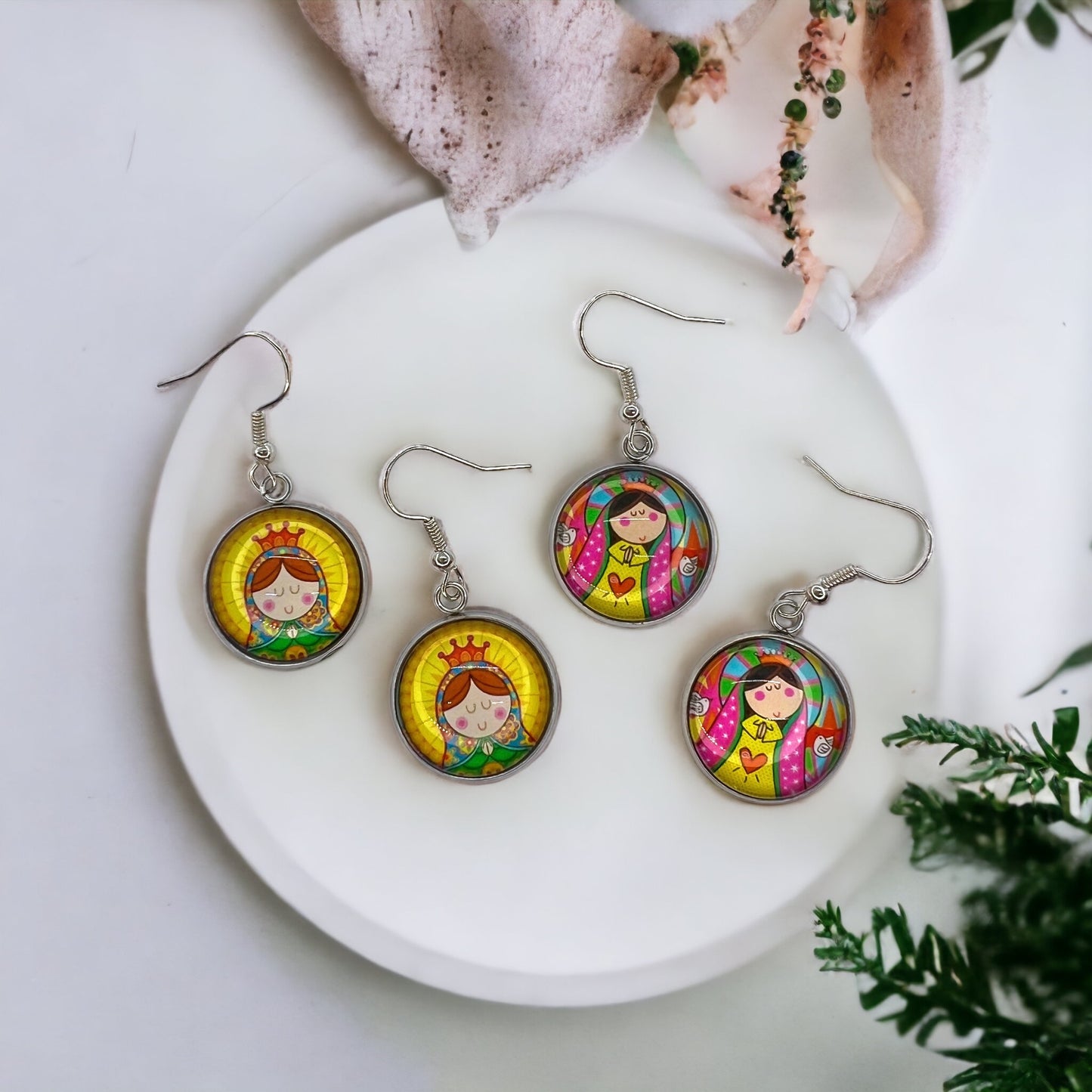 Blessed Mother Earrings - A Divine Touch to Your Style! ✨ - Rhythms of Grace Creative