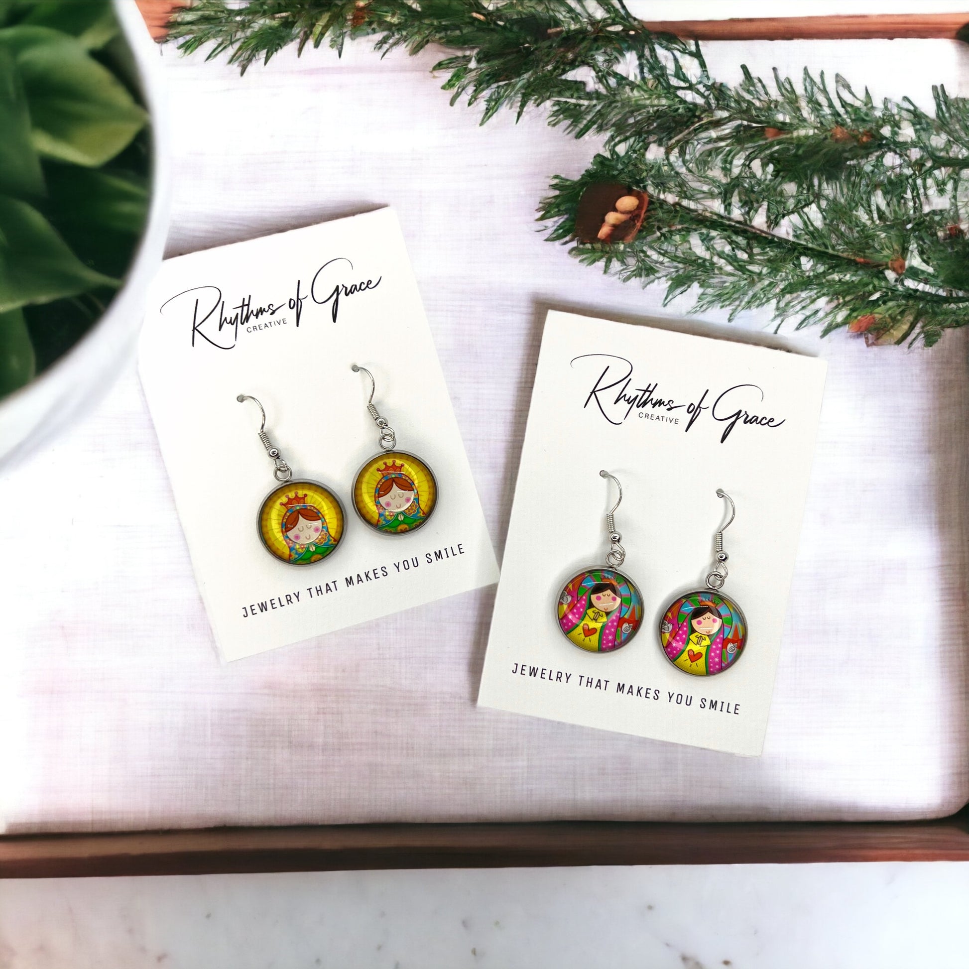 Blessed Mother Earrings - A Divine Touch to Your Style! ✨ - Rhythms of Grace Creative
