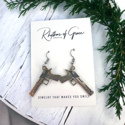 Handgun Earrings: Edgy Elegance for the Bold! - Rhythms of Grace Creative