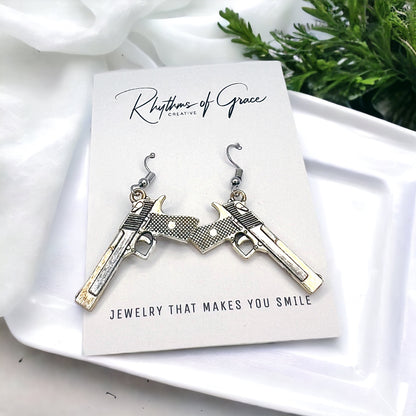 Handgun Earrings: Edgy Elegance for the Bold! - Rhythms of Grace Creative