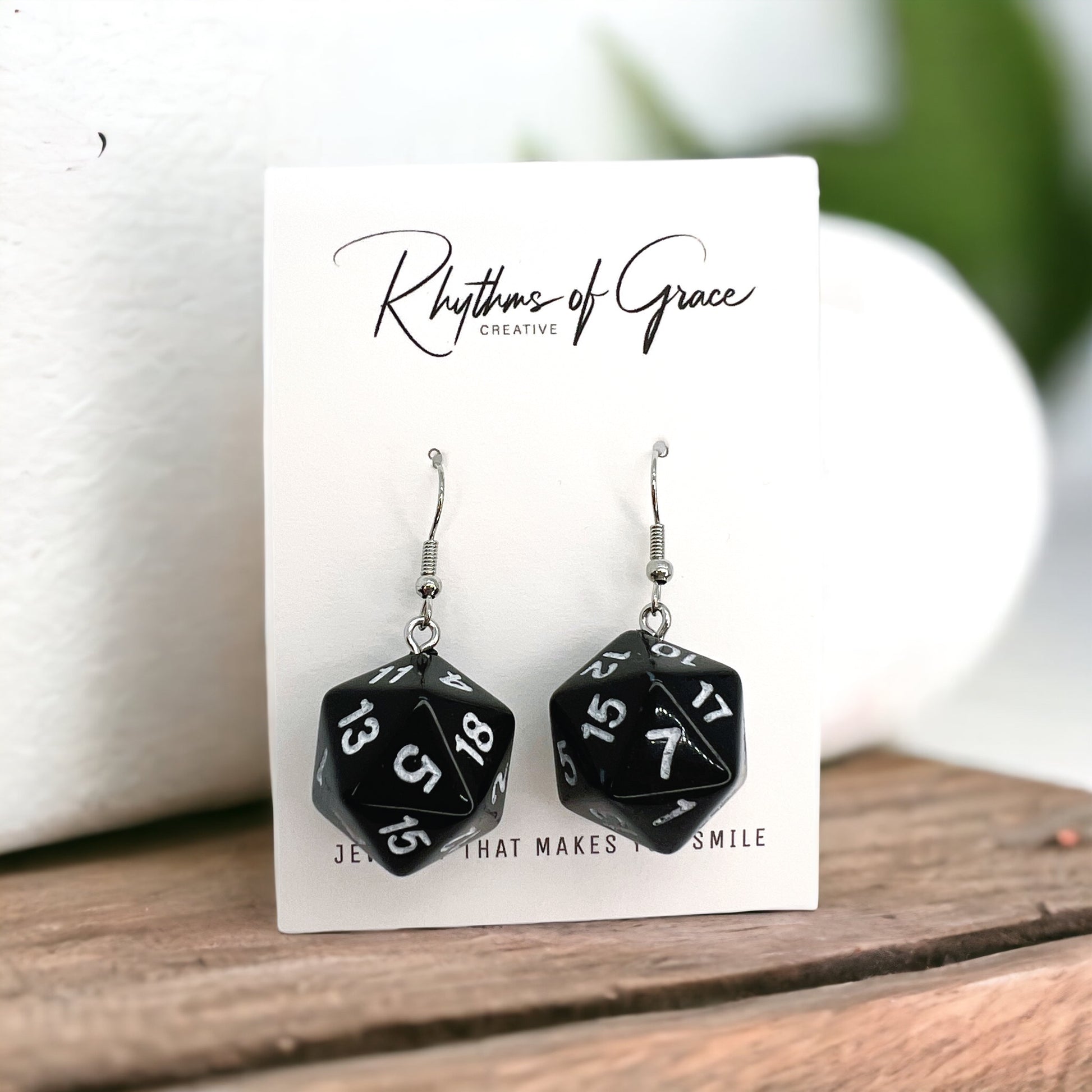 Roll the Dice with Style! Black Dice Dangle Earrings 🎲 - Rhythms of Grace Creative