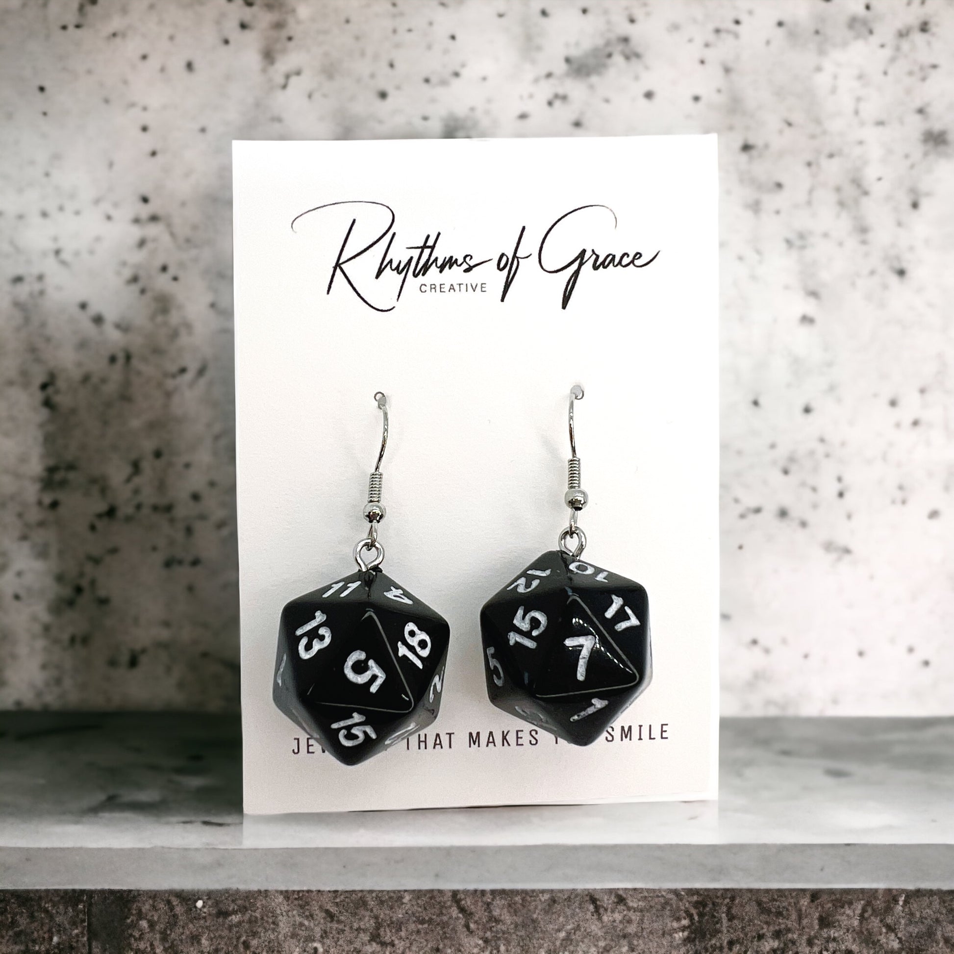 Roll the Dice with Style! Black Dice Dangle Earrings 🎲 - Rhythms of Grace Creative