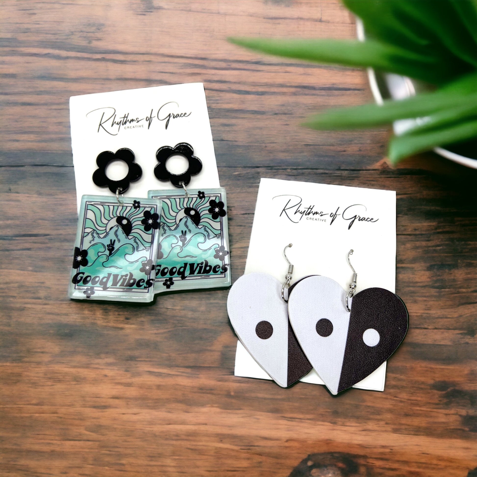 Yin Yang Dangle Earrings: Balance & Beauty Unleashed! 🌟 - Rhythms of Grace Creative