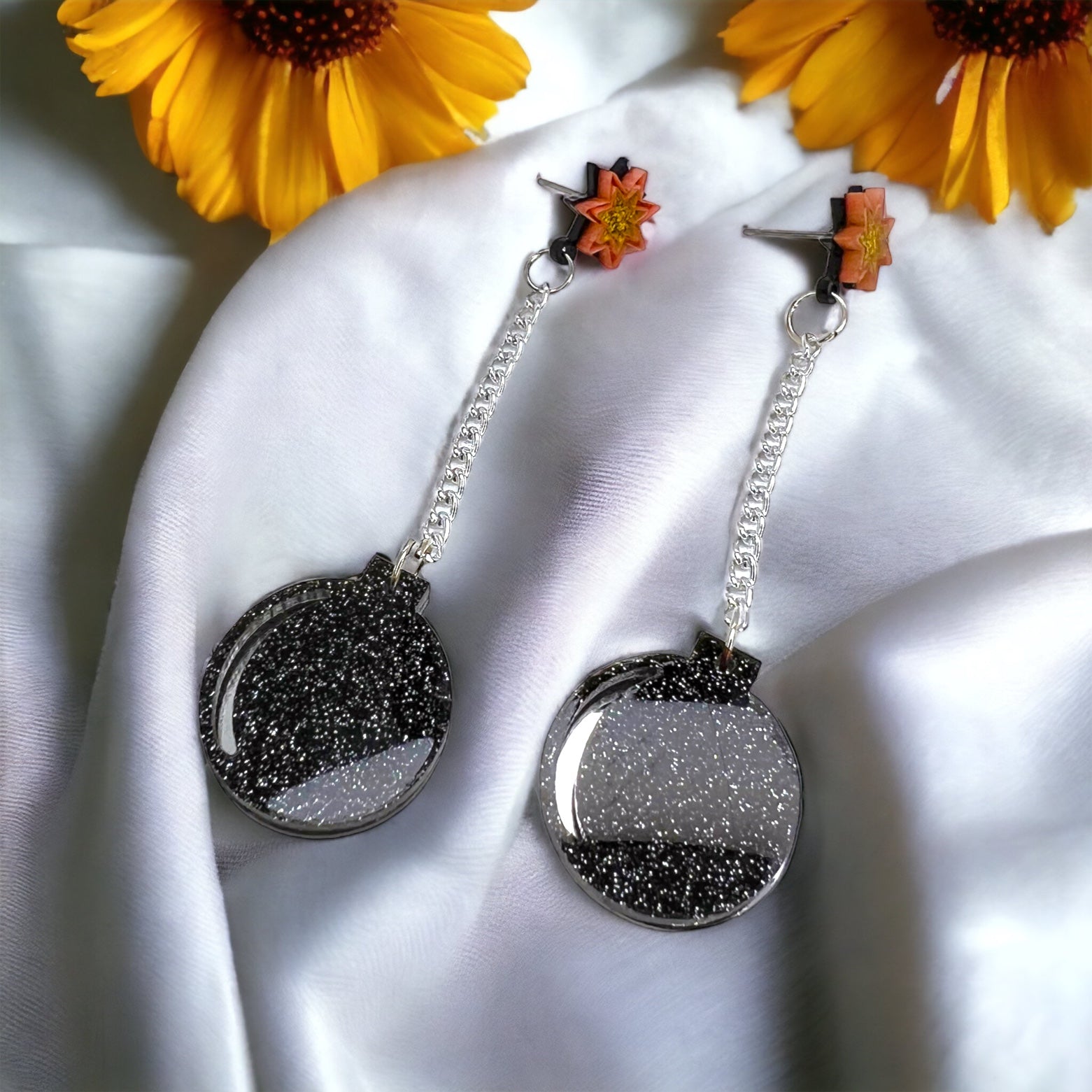 Bomb Earrings - You da Bomb, Fun Jewelry, Explosive, Bomb Dangle Earrings, Bomb Jewelry - Rhythms of Grace Creative