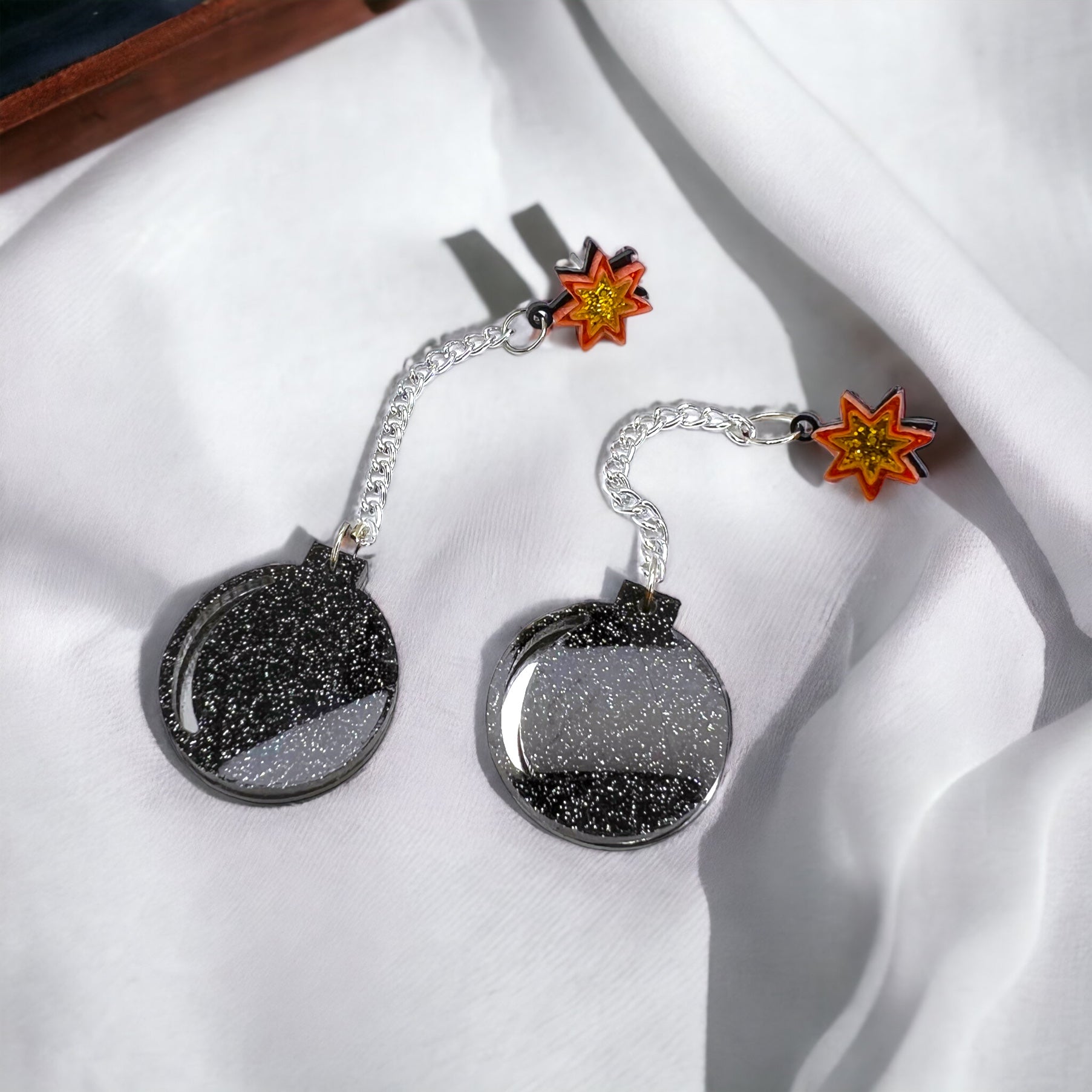 Bomb Earrings - You da Bomb, Fun Jewelry, Explosive, Bomb Dangle Earrings, Bomb Jewelry - Rhythms of Grace Creative