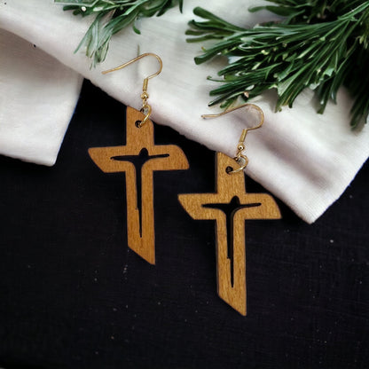 Faithfully Fashionable: Wooden Cross Earrings to Elevate Your Style! - Rhythms of Grace Creative
