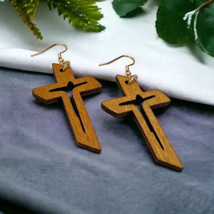 Faithfully Fashionable: Wooden Cross Earrings to Elevate Your Style! - Rhythms of Grace Creative