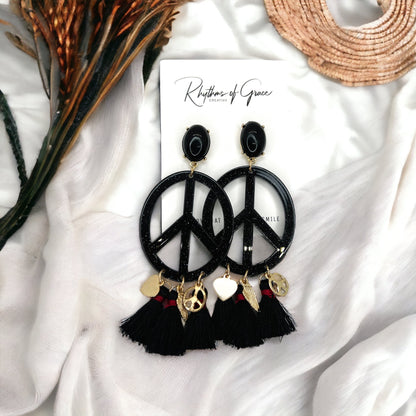 Groovy Gypsy Peace Earrings – Festival-Ready Vibes! - Rhythms of Grace Creative