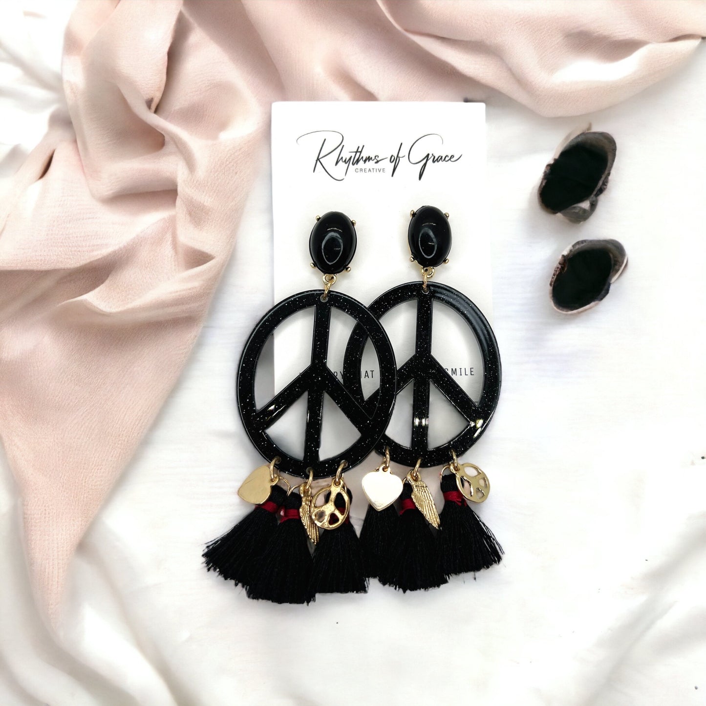 Groovy Gypsy Peace Earrings – Festival-Ready Vibes! - Rhythms of Grace Creative