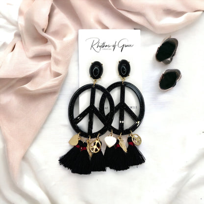 Groovy Gypsy Peace Earrings – Festival-Ready Vibes! - Rhythms of Grace Creative
