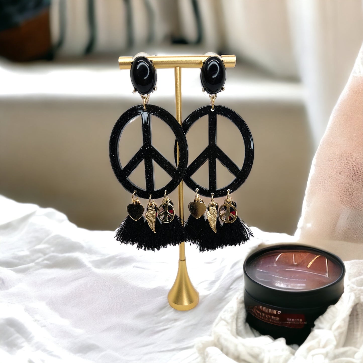 Groovy Gypsy Peace Earrings – Festival-Ready Vibes! - Rhythms of Grace Creative