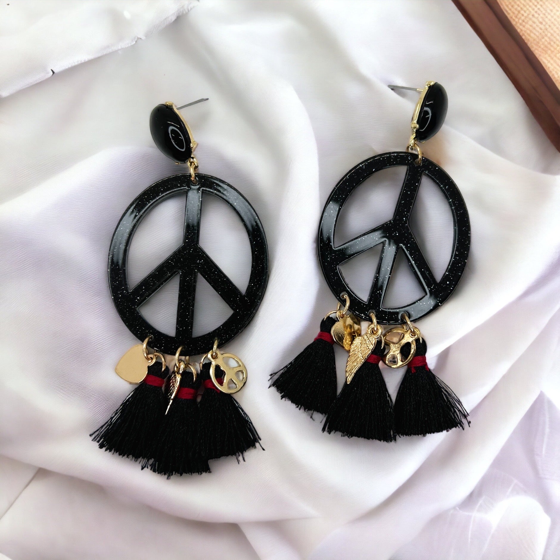 Groovy Gypsy Peace Earrings – Festival-Ready Vibes! - Rhythms of Grace Creative