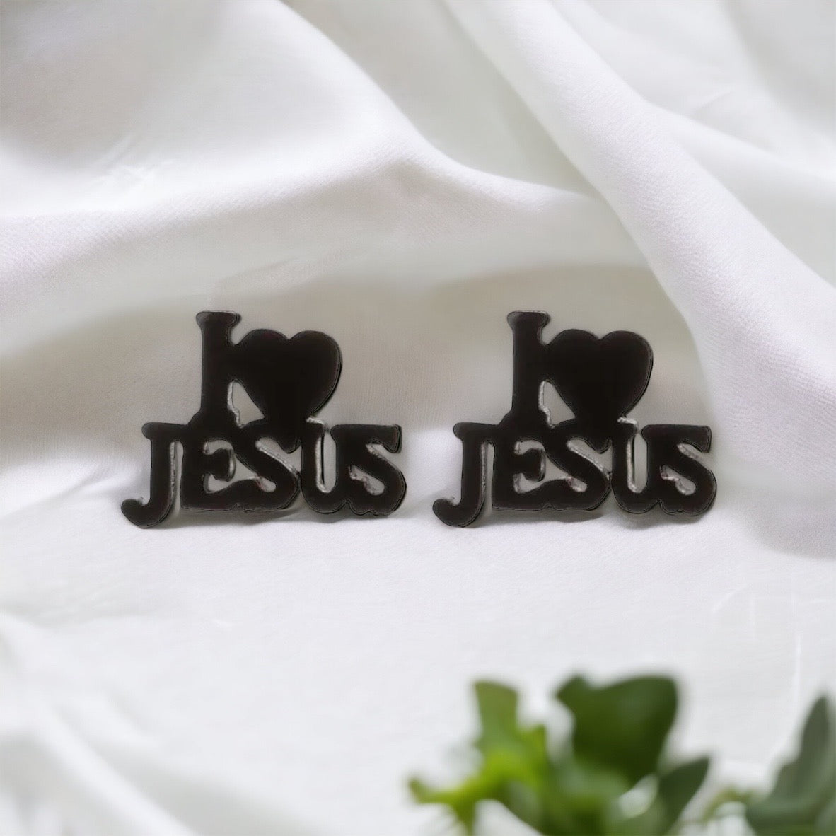 Shine with Faith: I Love Jesus Stud Earrings - Lightweight & Heartfelt! - Rhythms of Grace Creative