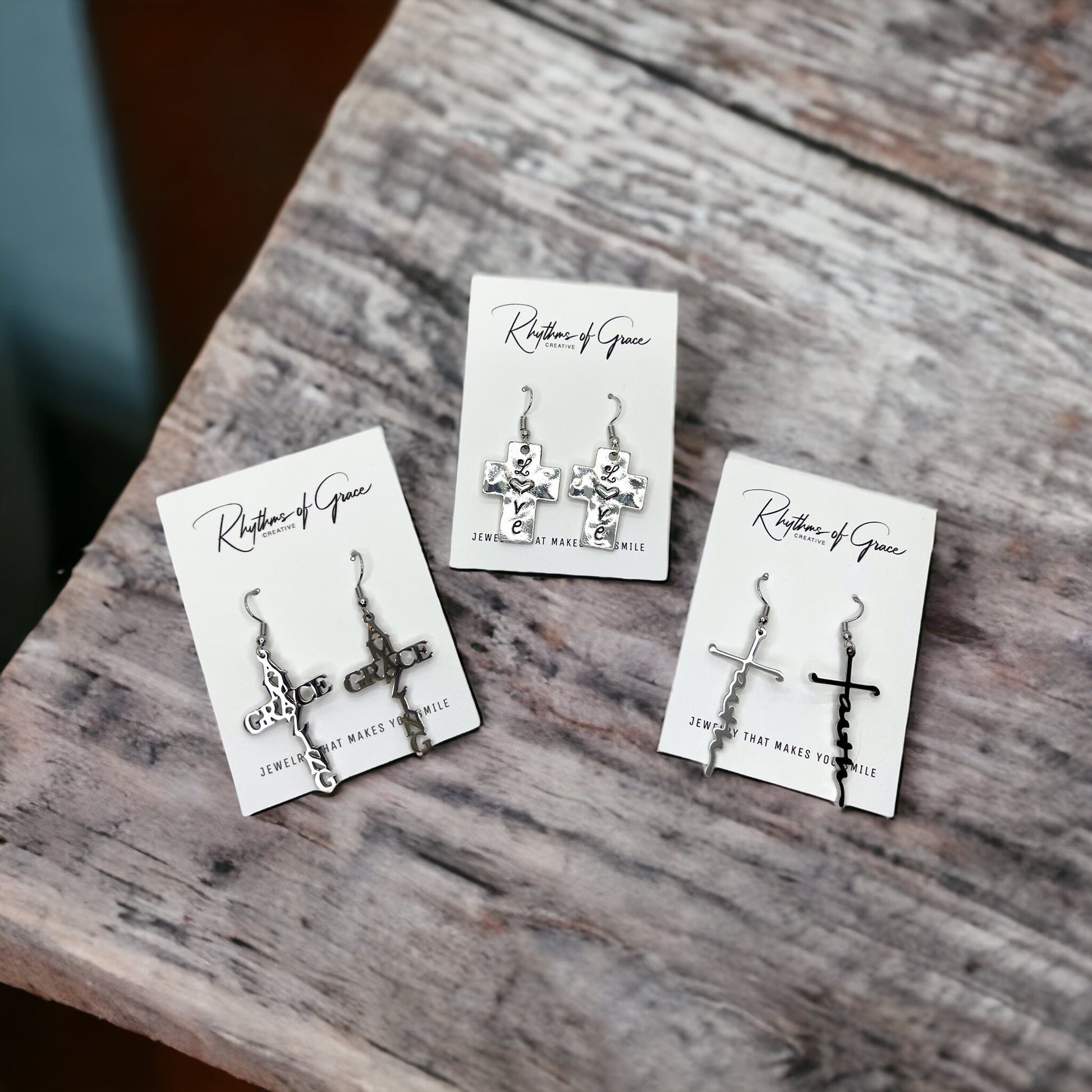 Grace & Glam – Delicate Silver Cross Earrings - Rhythms of Grace Creative