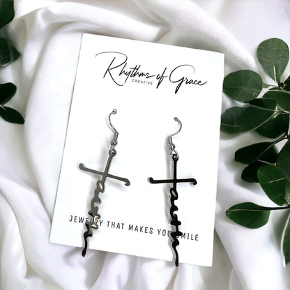Grace & Glam – Delicate Silver Cross Earrings - Rhythms of Grace Creative