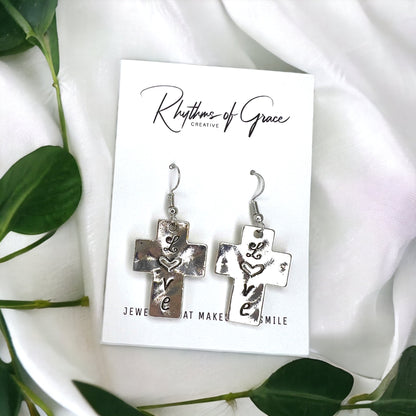 Grace & Glam – Delicate Silver Cross Earrings - Rhythms of Grace Creative