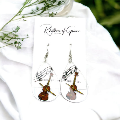 Amp Up Your Style with Musical Instrument Dangle Earrings! 🎶 - Rhythms of Grace Creative