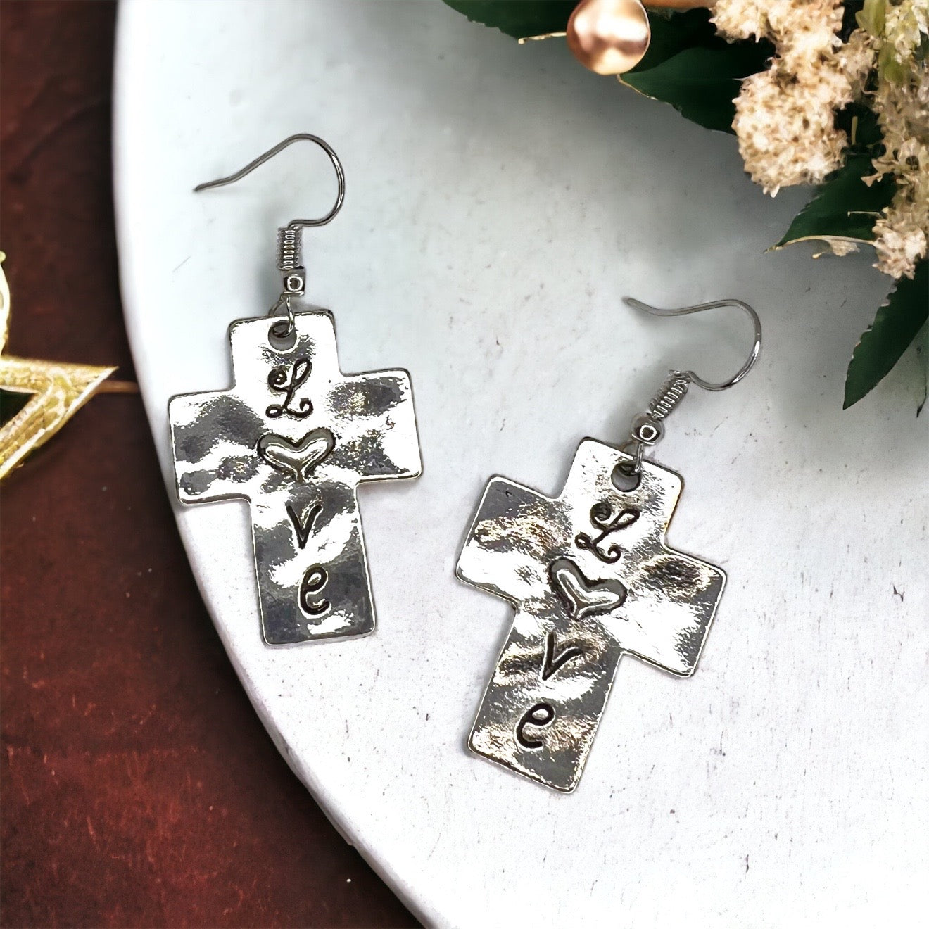 Grace & Glam – Delicate Silver Cross Earrings - Rhythms of Grace Creative