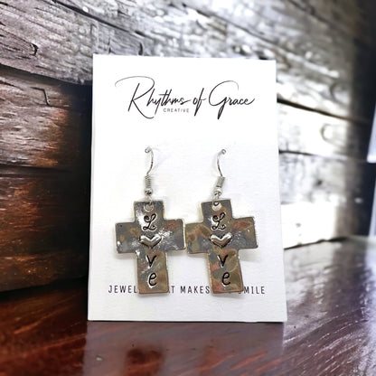 Grace & Glam – Delicate Silver Cross Earrings - Rhythms of Grace Creative