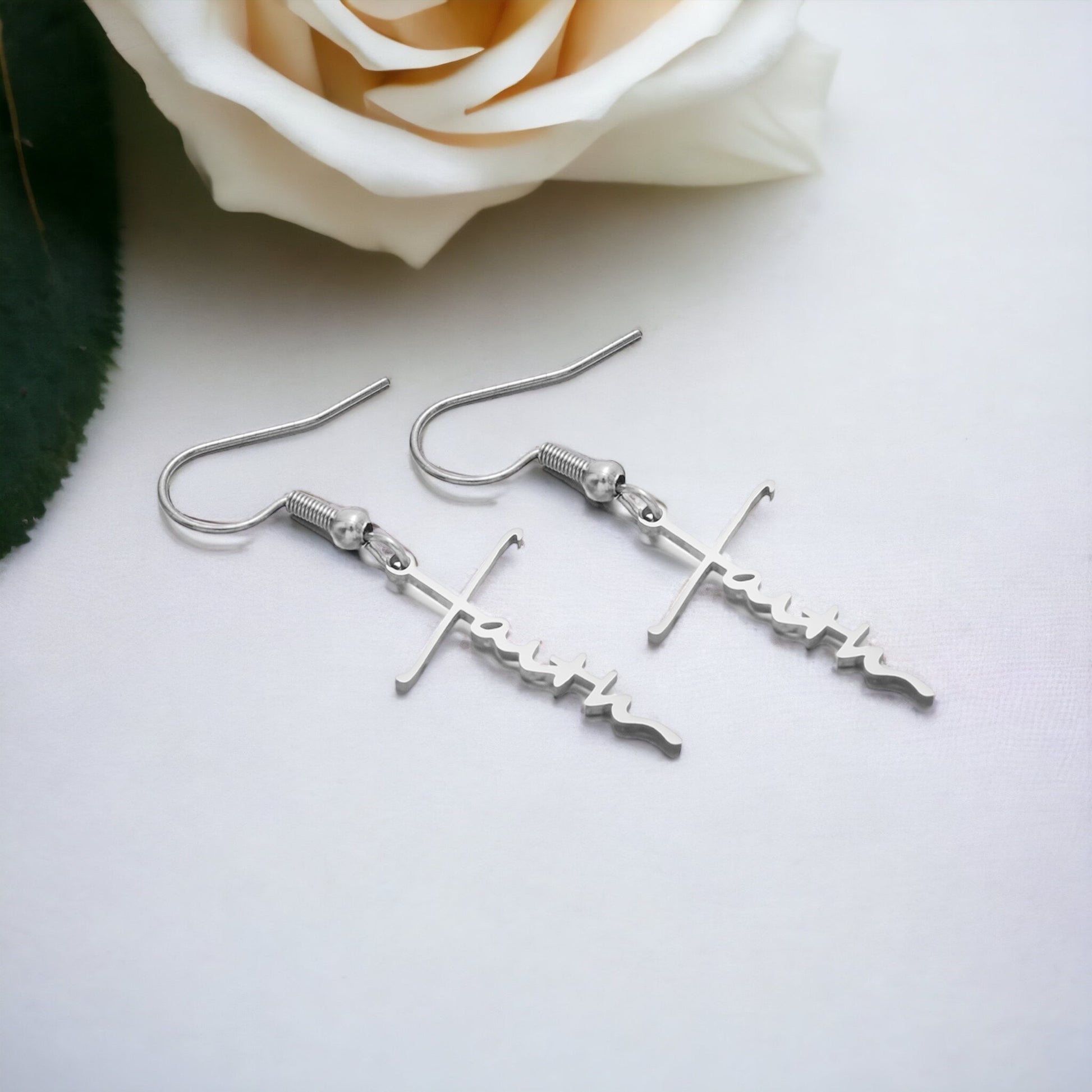Grace & Glam – Delicate Silver Cross Earrings - Rhythms of Grace Creative
