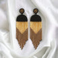 Black and Gold Beaded Boho Earrings - New Orleans, Saints Football, Black Gold, Beaded Earrings, Boho Accessories, NOLA Saints, Glass Beads - Rhythms of Grace Creative