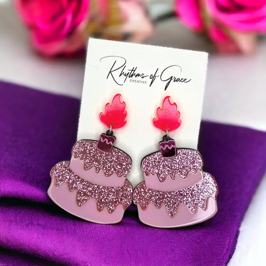 Happy Birthday Earrings - Birthday Accessories, Birthday Queen, Birthday Girl Earrings, Happy Birthday - Rhythms of Grace Creative
