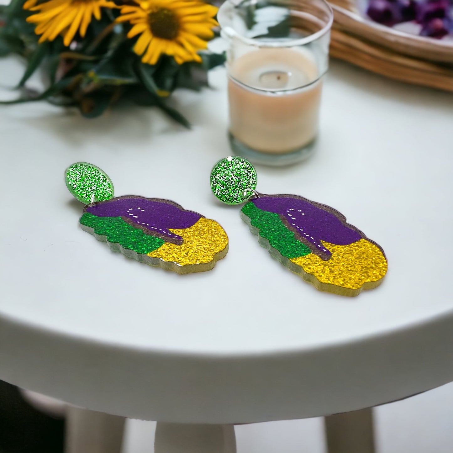 Sweeten Your Mardi Gras: Whimsical King Cake Dangle Earrings! - Rhythms of Grace Creative