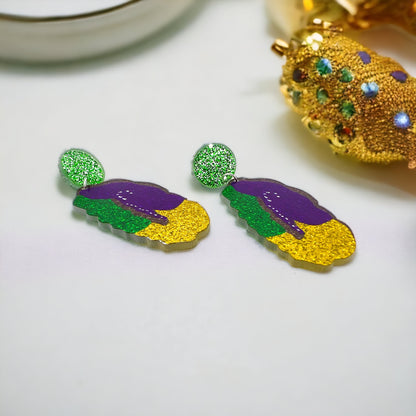 Sweeten Your Mardi Gras: Whimsical King Cake Dangle Earrings! - Rhythms of Grace Creative