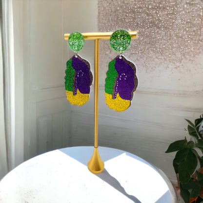 Sweeten Your Mardi Gras: Whimsical King Cake Dangle Earrings! - Rhythms of Grace Creative