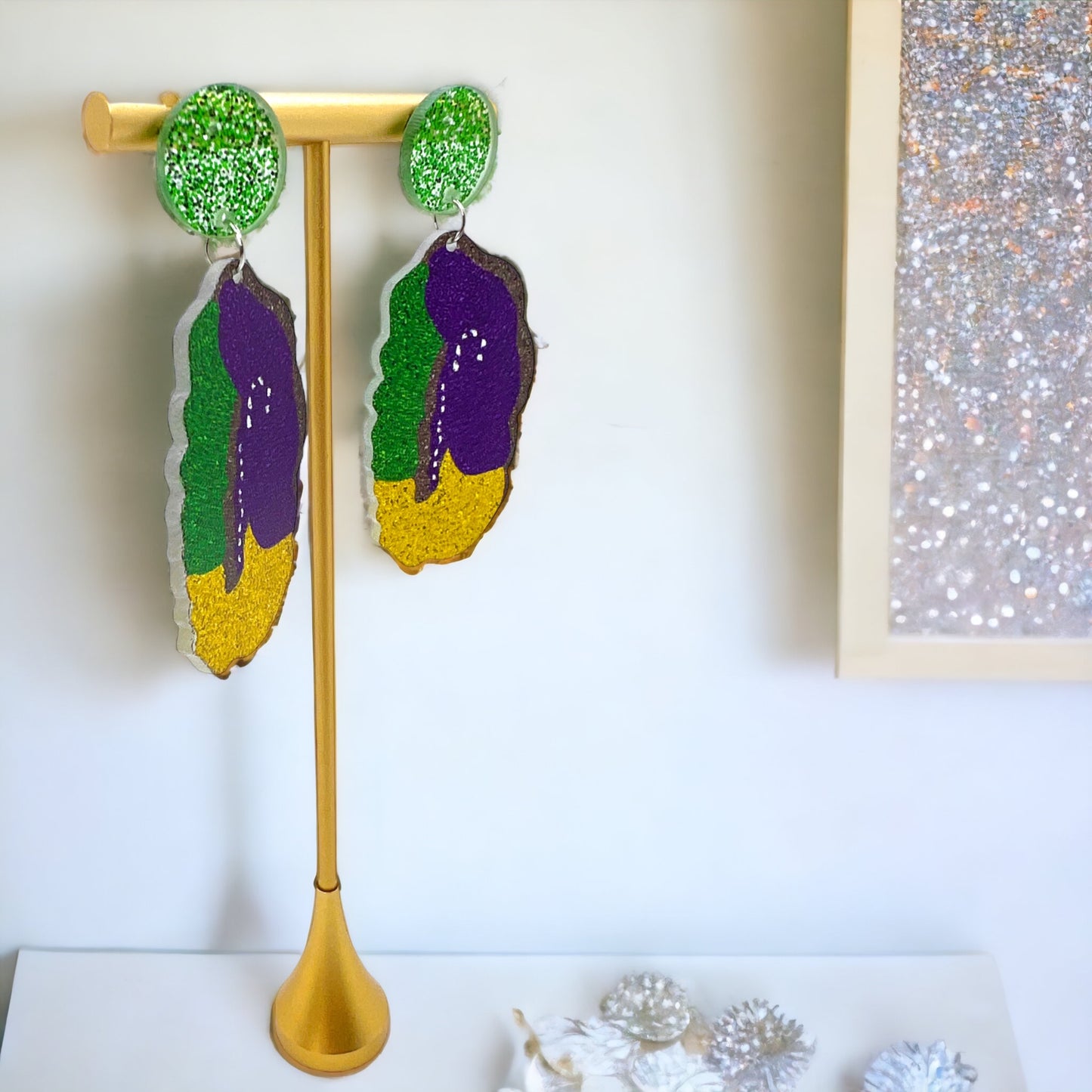 Sweeten Your Mardi Gras: Whimsical King Cake Dangle Earrings! - Rhythms of Grace Creative