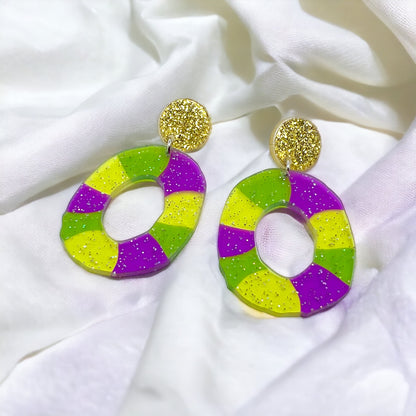 Sweeten Your Mardi Gras: Whimsical King Cake Dangle Earrings! - Rhythms of Grace Creative