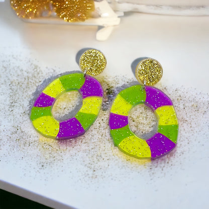 Sweeten Your Mardi Gras: Whimsical King Cake Dangle Earrings! - Rhythms of Grace Creative