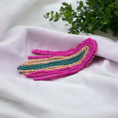 Beaded Mardi Gras Earrings - New Orleans Earrings, NOLA Jewelry, Purple Green Gold, Beaded Jewelry, Mardi Gras Jewelry, Mardi Gras Earrings - Rhythms of Grace Creative