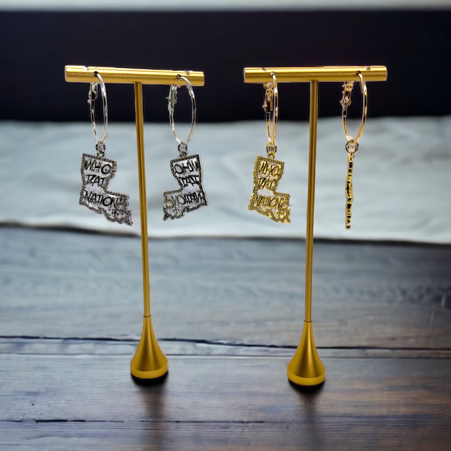 Louisiana Saints Hoop Earrings - Heart of NOLA! - Rhythms of Grace Creative