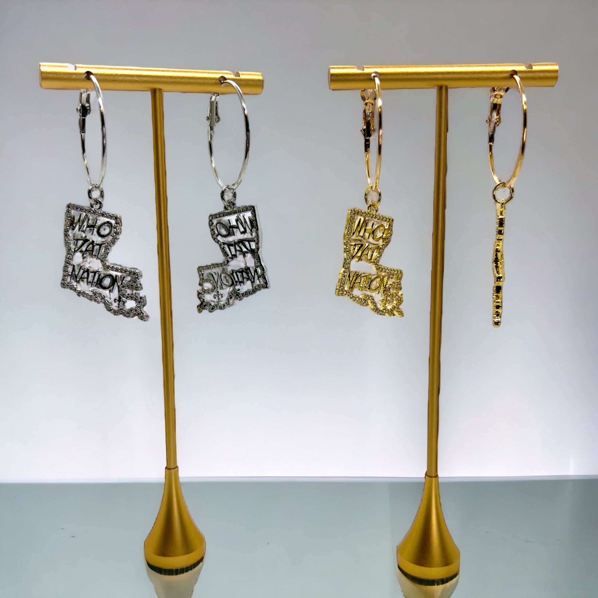 Louisiana Saints Hoop Earrings - Heart of NOLA! - Rhythms of Grace Creative