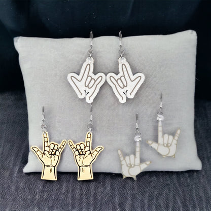 Love in Every Gesture: Sign Language Dangle Earrings! - Rhythms of Grace Creative