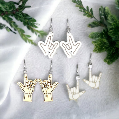 Love in Every Gesture: Sign Language Dangle Earrings! - Rhythms of Grace Creative