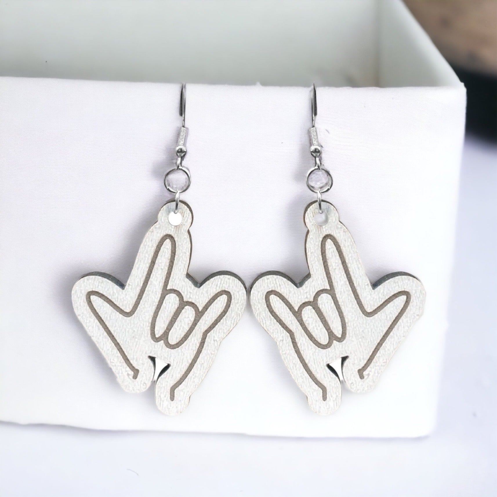 Love in Every Gesture: Sign Language Dangle Earrings! - Rhythms of Grace Creative