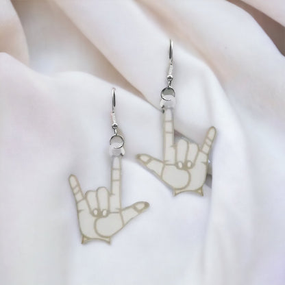 Love in Every Gesture: Sign Language Dangle Earrings! - Rhythms of Grace Creative