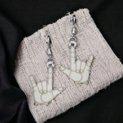 Love in Every Gesture: Sign Language Dangle Earrings! - Rhythms of Grace Creative