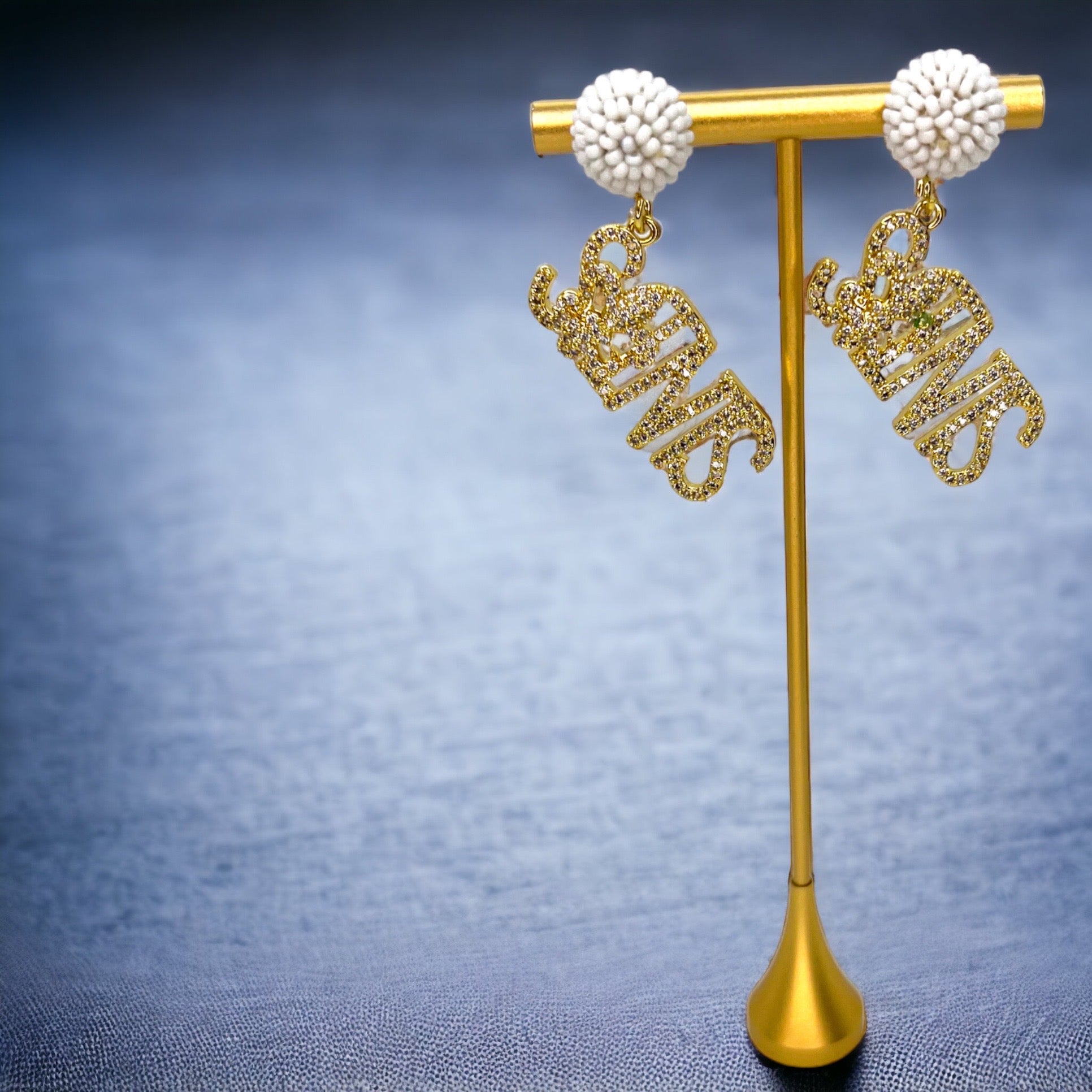 Louisiana Saints Earrings - Louisiana State, Handmade Jewelry, Heart of Louisiana, New Orleans Saints, NOLA Earrings, Handmade Earrings - Rhythms of Grace Creative