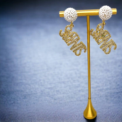 Louisiana Saints Earrings - Louisiana State, Handmade Jewelry, Heart of Louisiana, New Orleans Saints, NOLA Earrings, Handmade Earrings - Rhythms of Grace Creative