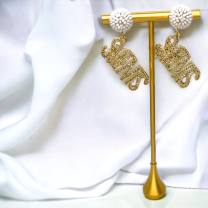 Louisiana Saints Earrings - Louisiana State, Handmade Jewelry, Heart of Louisiana, New Orleans Saints, NOLA Earrings, Handmade Earrings - Rhythms of Grace Creative