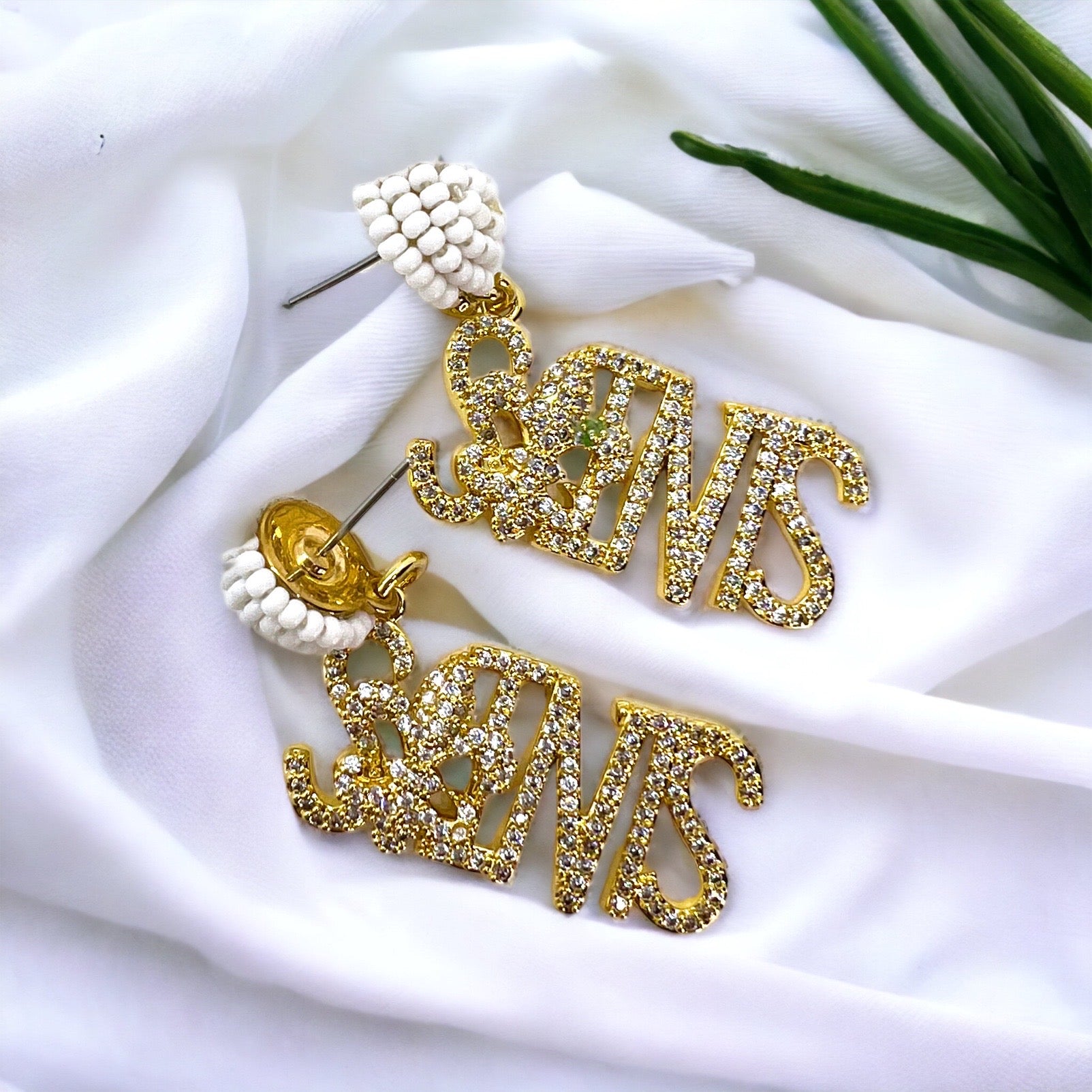 Louisiana Saints Earrings - Louisiana State, Handmade Jewelry, Heart of Louisiana, New Orleans Saints, NOLA Earrings, Handmade Earrings - Rhythms of Grace Creative